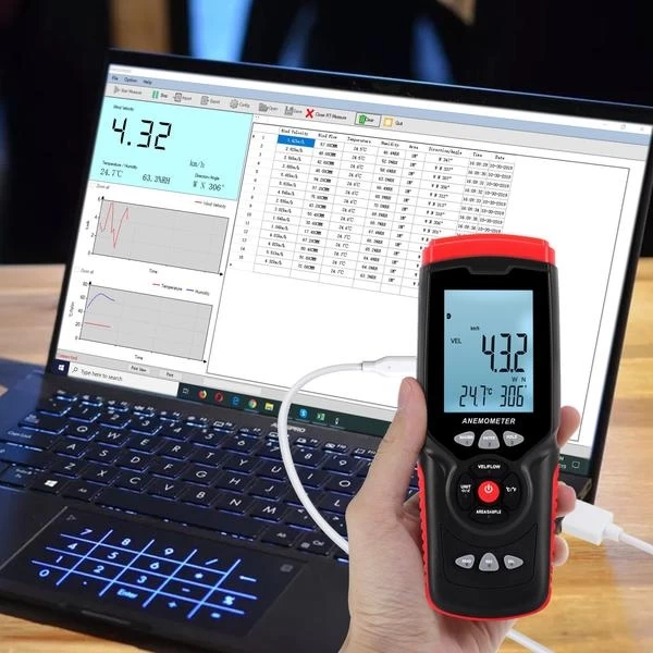 Professional Anemometer With Datalogger Measures Wind Temperature Humidity - Image 11