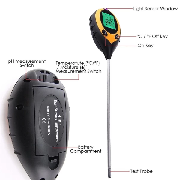 4 In 1 Digital Soil pH Meter - Image 16