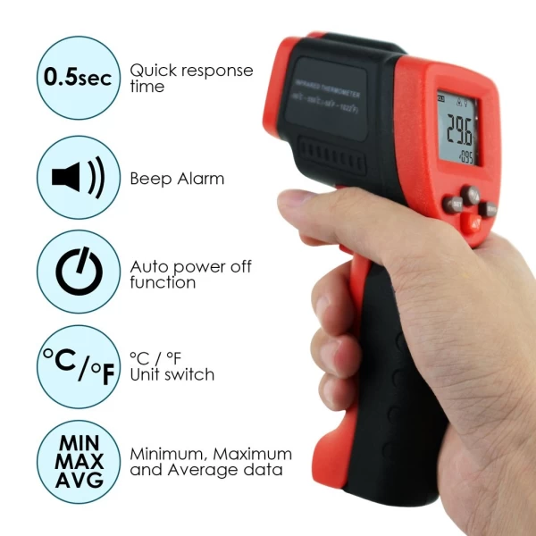 Digital Laser Point Infrared Industrial Thermometer (IR) -50 to 550℃ - Image 3