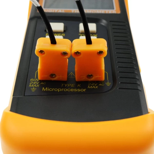 Professional Digital 2 Channel K-Type Thermometer w/ 4 Thermocouples (Wired & Stainless Steel) - Image 9