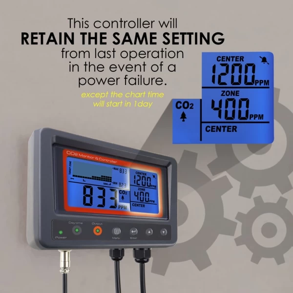 Digital CO2 Carbon Dioxide IAQ Monitor Controller with Relay Function - Image 3