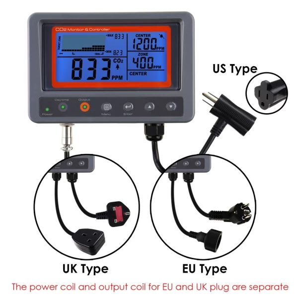 Digital CO2 Carbon Dioxide IAQ Monitor Controller with Relay Function - Image 15