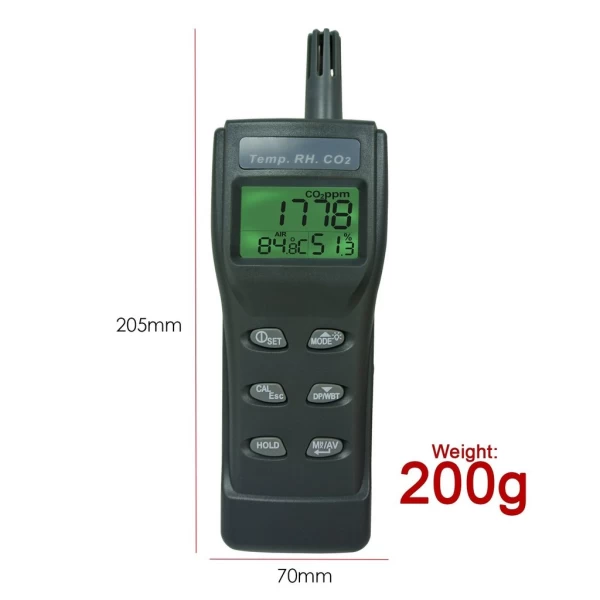Professional Digital 3 in 1 CO2 & Air Tester Quality Monitor - Image 7