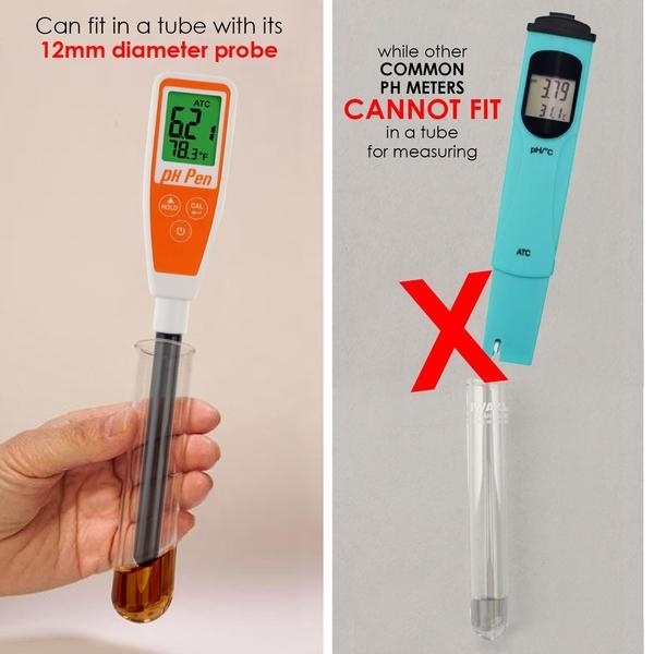 Long Glass Tube Pen Type pH Meter & Digital Water Quality Tester W/ Dual Display and Probe - Image 9