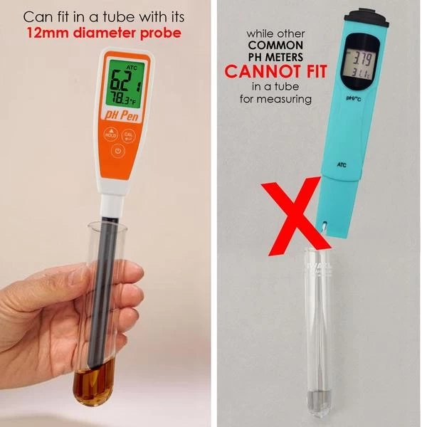 Long Glass Tube Pen Type pH Meter & Digital Water Quality Tester W/ Dual Display and Probe - Image 9