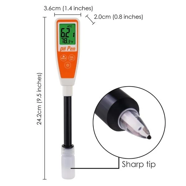 Long Glass Tube Pen Type pH Meter & Digital Water Quality Tester W/ Dual Display and Probe - Image 2