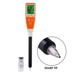 Long Glass Tube Pen Type pH Meter & Digital Water Quality Tester W/ Dual Display and Probe