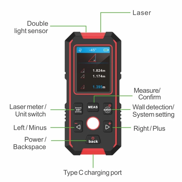 2 in 1 Wall Scanner Detector & Laser Distance Meter w/ LCD Display - Image 2