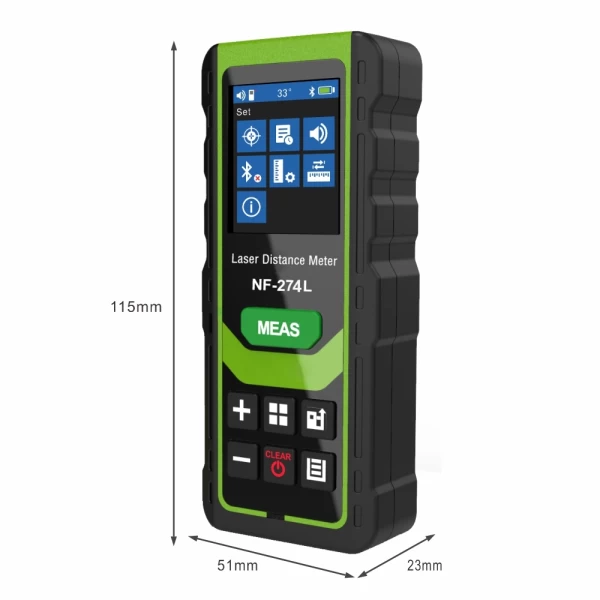 Green Light Laser Mini Range Finder with Digital Bubble w/ Bluetooth and 80 Meter Range - Image 2