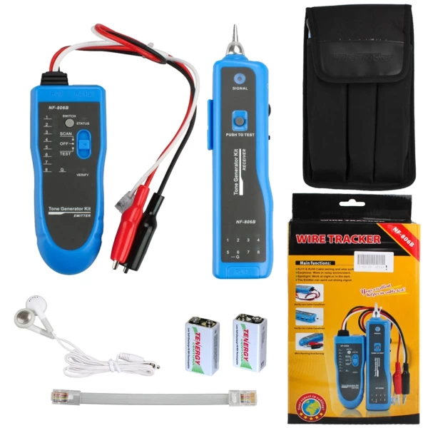 Handheld Cable Tester and Tone Generator Kit for RJ11 and RJ45 Cables - Image 6