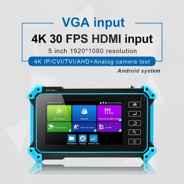 Portable Multi Functional 4K/HD All in One IP Camera Test Monitor w/ 5 inch IPS Touch Display - Image 11