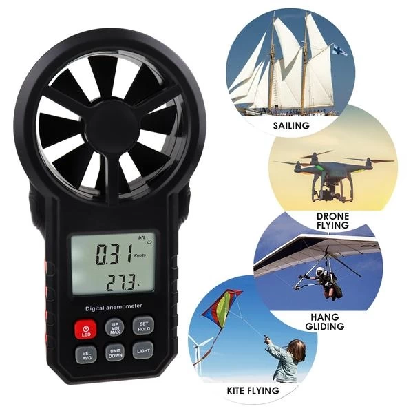 Digital Handheld and Vane Anemometer for Wind Speed Temperature and Air Velocity - Image 4