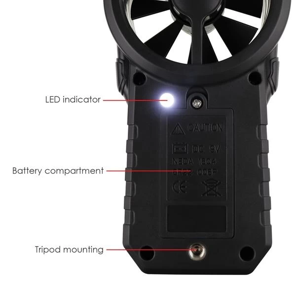 Digital Handheld and Vane Anemometer for Wind Speed Temperature and Air Velocity - Image 6