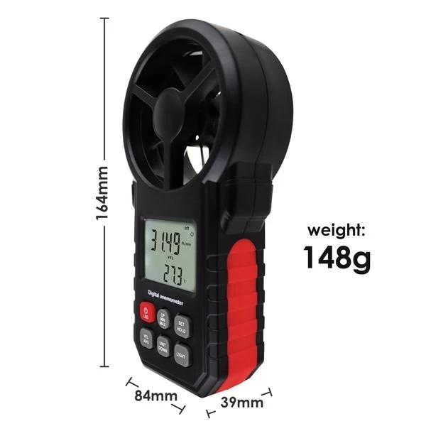 Digital Handheld and Vane Anemometer for Wind Speed Temperature and Air Velocity - Image 2