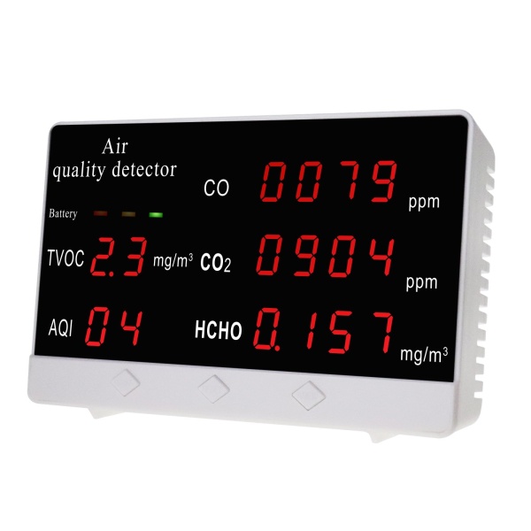 Digital Indoor/Outdoor Rechargeable Air Quality & CO2 Monitor
