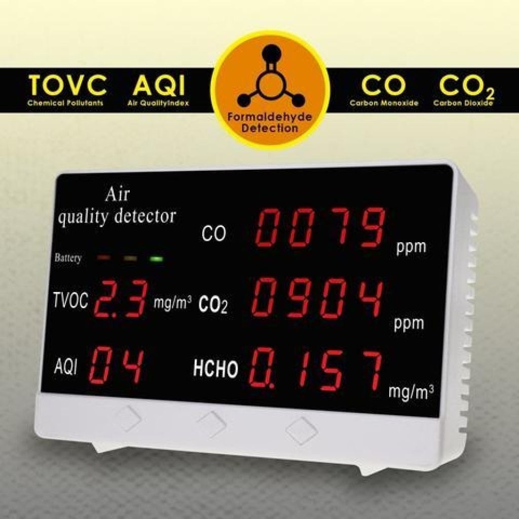 Digital Indoor/Outdoor Rechargeable Air Quality & CO2 Monitor ...
