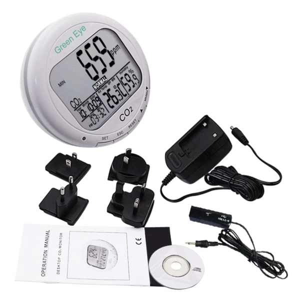 3 in 1 Factory Calibrated Desktop CO2/Air Quality Datalogger & Monitor w/ Temperature & Humidity Monitoring - Image 3