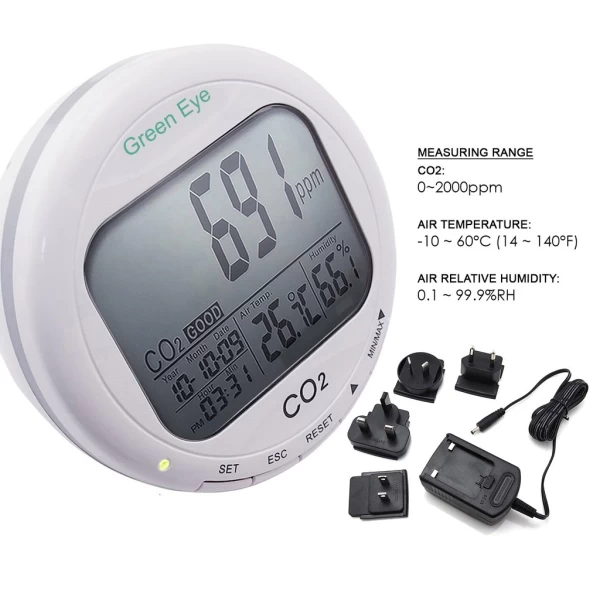 3 in 1 Factory Calibrated Desktop CO2/Air Quality Datalogger & Monitor w/ Temperature & Humidity Monitoring - Image 12
