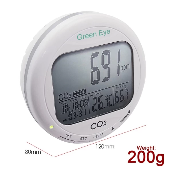 3 in 1 Factory Calibrated Desktop CO2/Air Quality Datalogger & Monitor w/ Temperature & Humidity Monitoring - Image 2