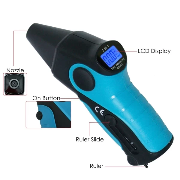 Digital 2 in 1 Car Tire Pressure Tester & Tire Veins Depth Gauge - Image 6