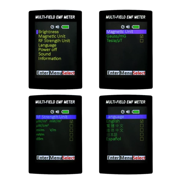 Handheld Multi-Field EMF/ELF/RF Field Tester & Gauss Meter w/ Warning Buzzer - Image 12