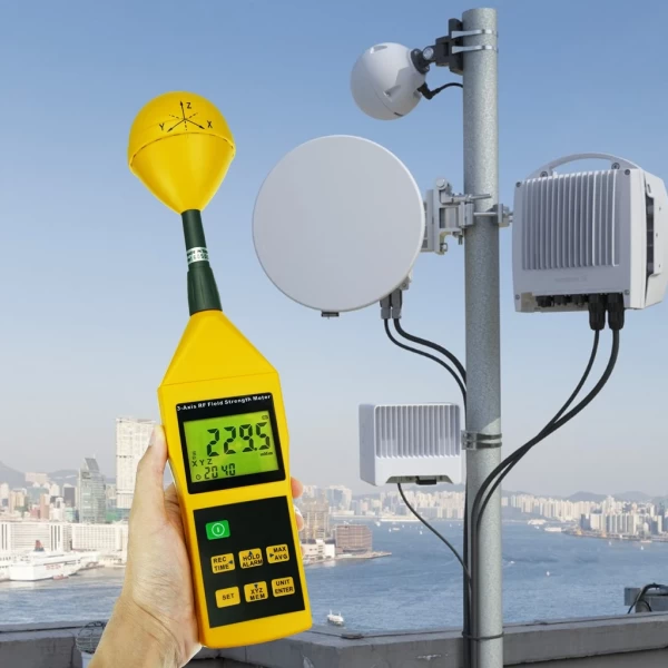 Compact Tri-Axis RF Field Strength Meter & Electromagnetic Radiation Tester 10Mhz to 8Ghz w/ Alarm and Tripod Mounting - Image 7
