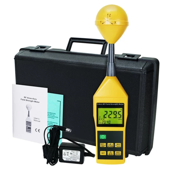 Compact Tri-Axis RF Field Strength Meter & Electromagnetic Radiation Tester 10Mhz to 8Ghz w/ Alarm and Tripod Mounting - Image 3