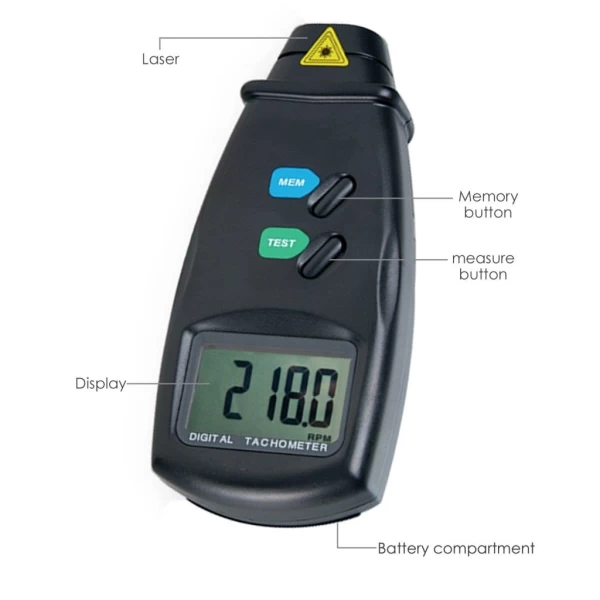 Digital Laser Non Contact Photo Tachometer RPM Measurer - Image 4