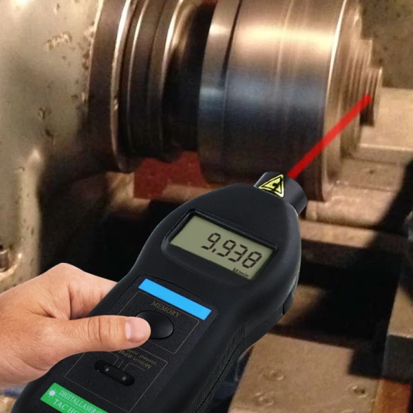 2 in 1 Digital Laser Contact & Non Contact Tachometer w/ ft & m/min - Image 6