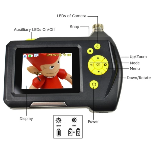 Handheld Industrial Waterproof Borescope w/ LCD viewing monitor & Adjustable LED lighting - Image 13