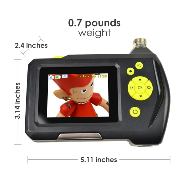 Handheld Industrial Waterproof Borescope w/ LCD viewing monitor & Adjustable LED lighting - Image 9