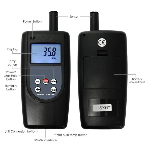 Indoor / Outdoor Digital Humidity Temperature Meter with Wet Bulb Temp - Image 6