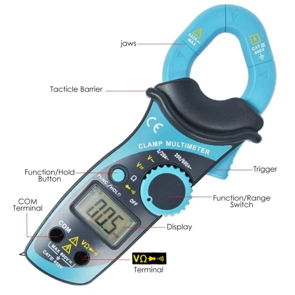 Handheld Digital Auto Range Clamp Multimeter AC DC Voltage Current Tester - Image 13