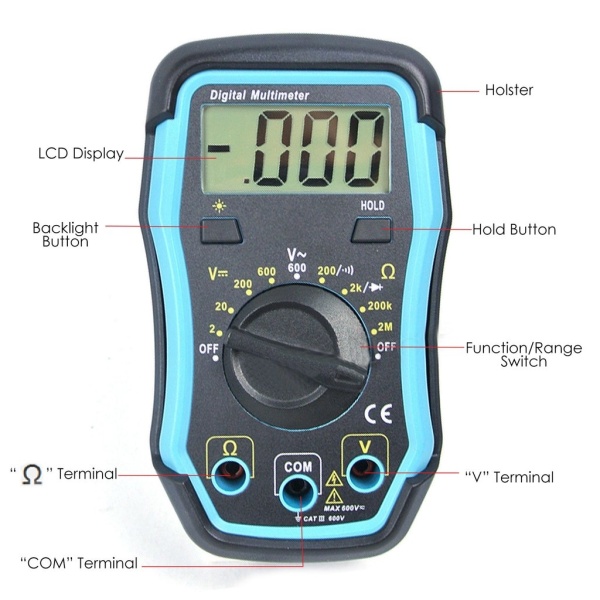 Compact AC & DC Digital Multimeter and Diode Tester - Image 3