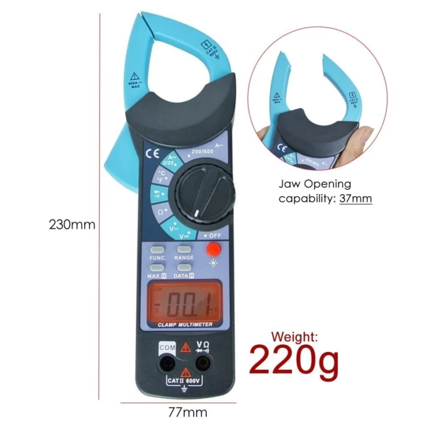 Clamp Style Digital Continuity Tester AC/DC Clamp Meter - Image 12