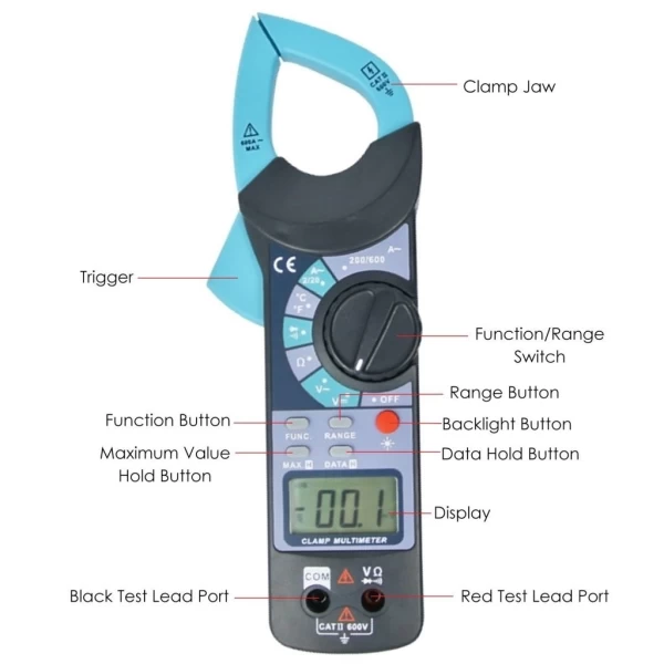 Clamp Style Digital Continuity Tester AC/DC Clamp Meter - Image 3