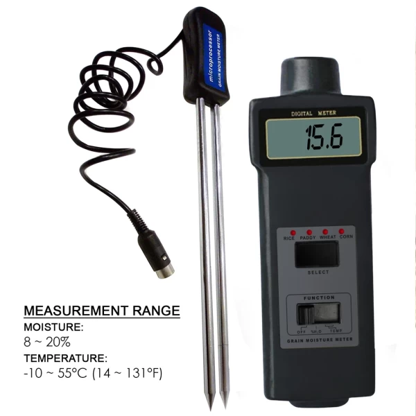 Digital Moisture Meter For Grains, Seeds, Rice, Hay, Agriculture With Extra Long Pins - Image 4