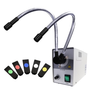 Gooseneck Fiber Optic Microscope Illuminator + Color Filters