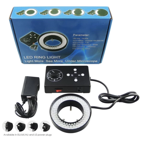 62mm 72 LED Ring Light & Microscope Camera Illuminator - Image 11