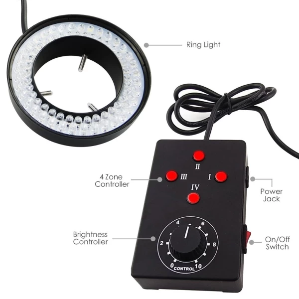 62mm 72 LED Ring Light & Microscope Camera Illuminator - Image 9