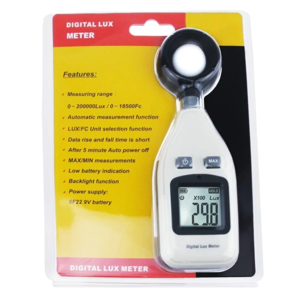Portable Mini Digital Lux Meter Measurement Range 0-200,000 LUX with Auto Range - Image 3