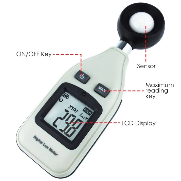 Portable Mini Digital Lux Meter Measurement Range 0-200,000 LUX with Auto Range - Image 5