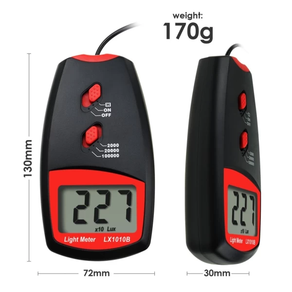Handheld Digital Light Luxmeter 0~100,000 Lux w/ Selectable Range - Image 10