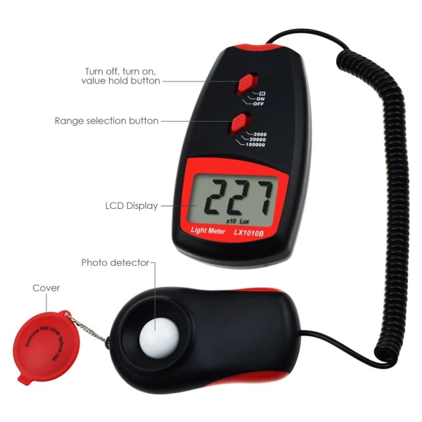 Handheld Digital Light Luxmeter 0~100,000 Lux w/ Selectable Range - Image 12