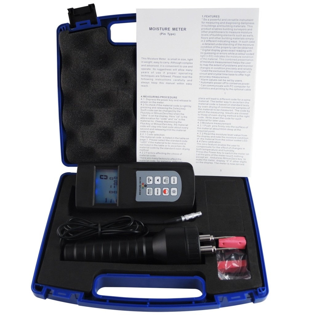 Digital Moisture Meter Pin Type 0~80% With RS232 Interface - Image 9