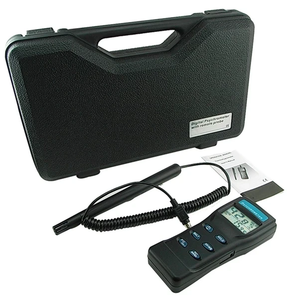 Digital Air Thermo Hygrometer / Psychrometer / Humidity Wet Bulb w/ Probe - Image 11