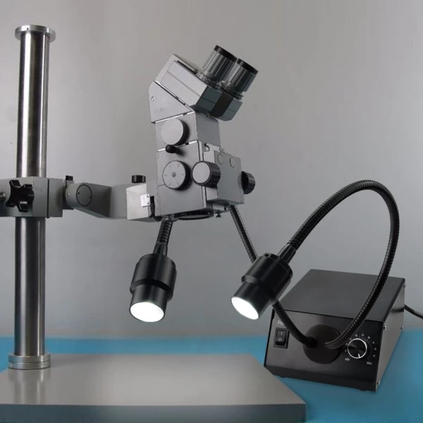 Fiber Optic Cold LED Dual Gooseneck Lights Microscope Illuminator w/ 6500K Color Temperature - Image 10