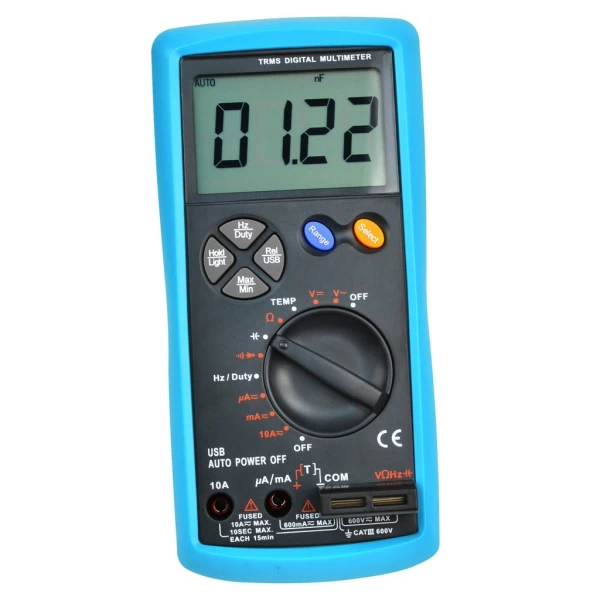 True-RMS AC/DC Multimeter and Duty Cycle Meter with USB interface