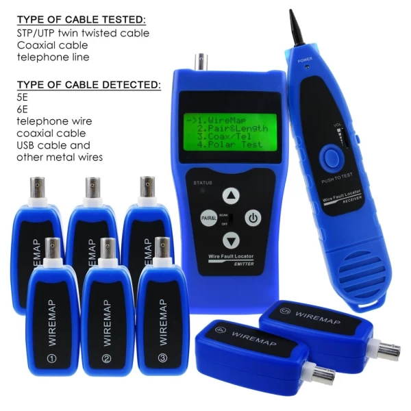 Professional Handheld Multipurpose Network LAN Cable Tester w/ 8 far-end test Jacks - Image 9