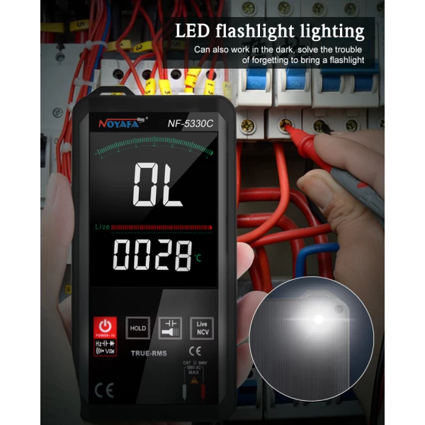 Professional Digital Multimeter w/ HD Colour Touch Screen & NCV Lighting Functions - Image 8